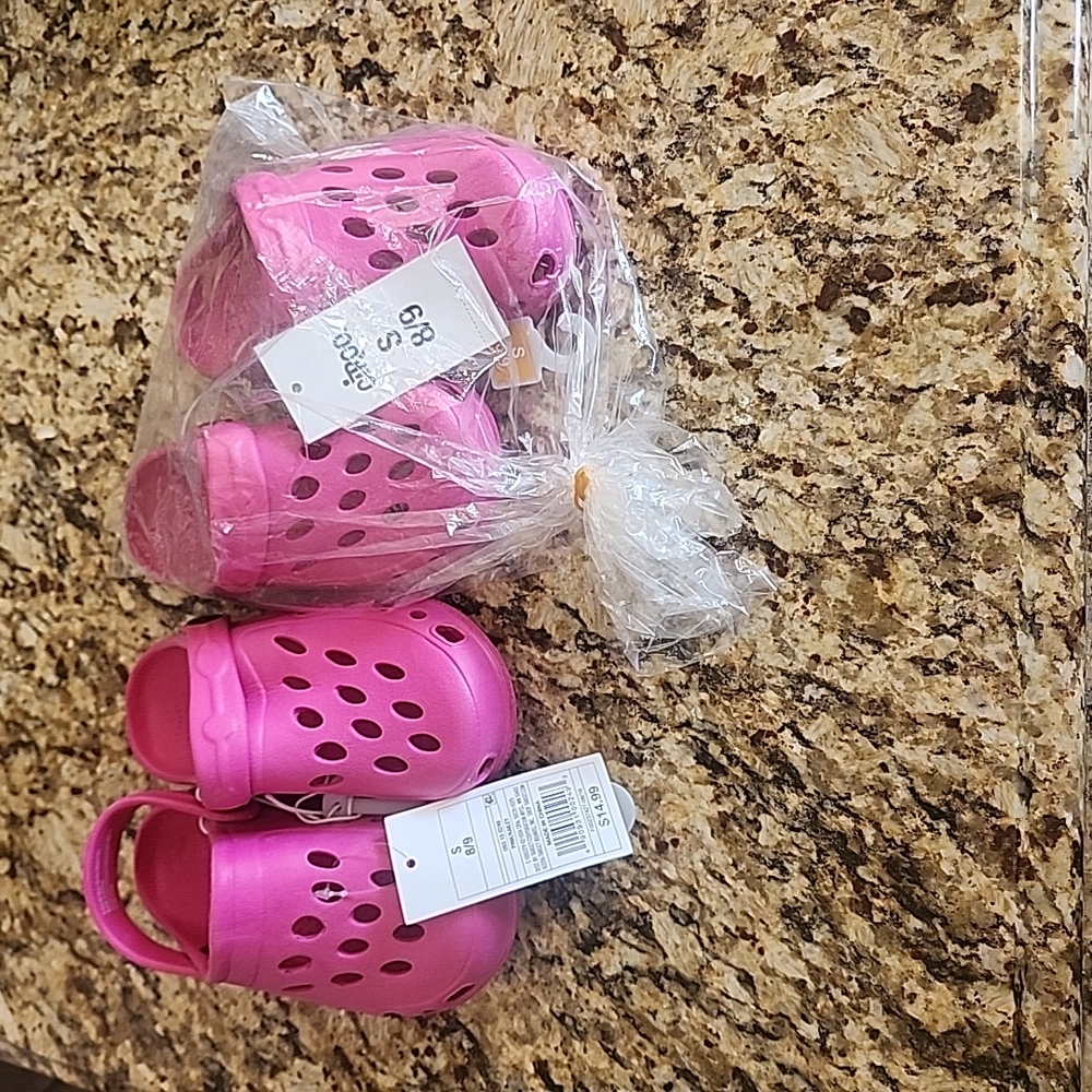 Pink Slip On Comfort Clogs Shoes Girls Toddler Circo Size Small 8/9 NWT Lot of 2